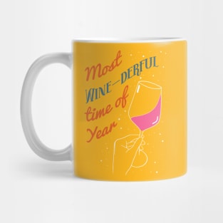 It's The Most Winederful Time of Year Vintage Christmas Wine Lover Mug